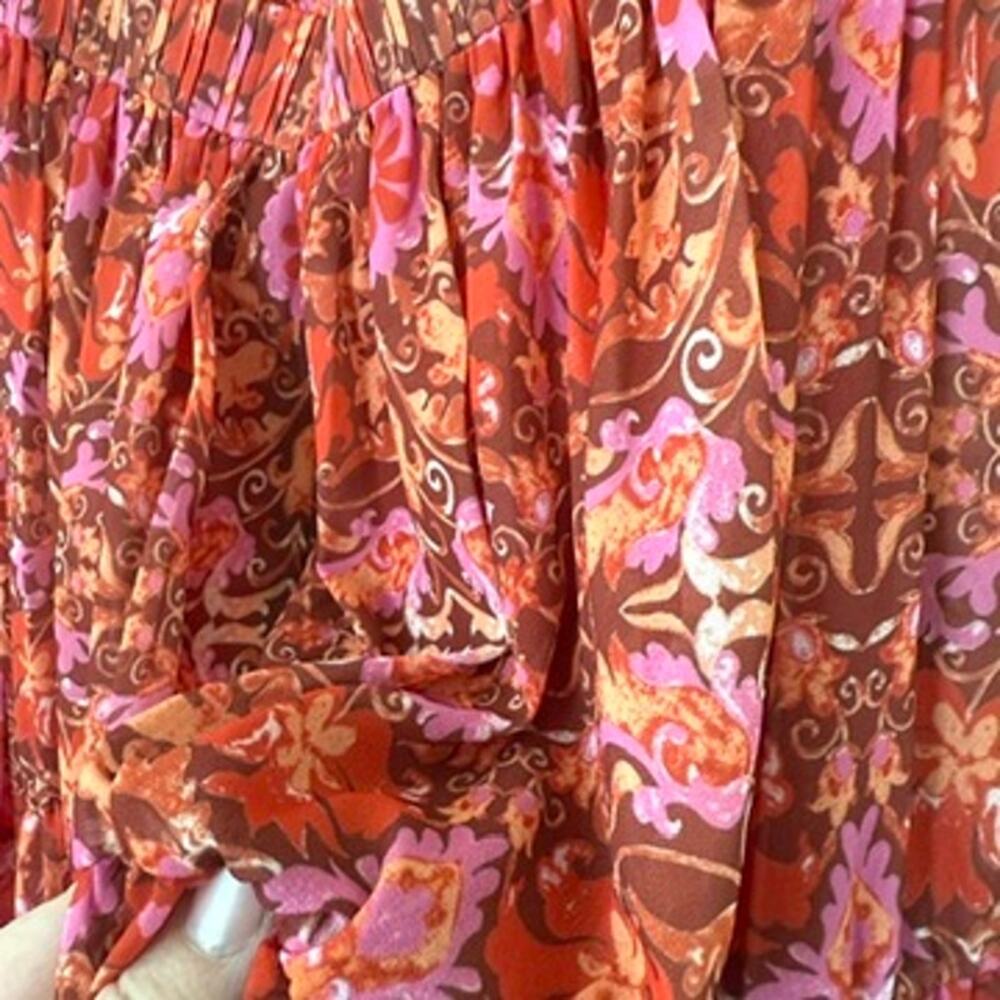AMUR Strapless Maxi Dress Red Kaleidoscope Paisley NWT Sustainable Size 10 - Picture 8 of 10